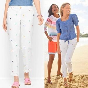 Talbots Embroidered Relaxed Chinos